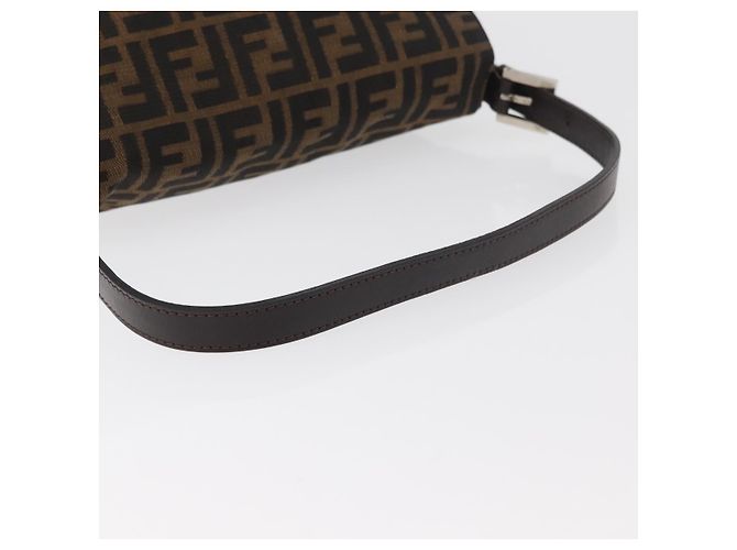 FENDI Zucca Canvas Mamma Baguette Borsa a Spalla Nero Marrone Auth 179388SAV - vista 7