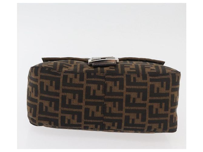 FENDI Zucca Canvas Mamma Baguette Borsa a Spalla Nero Marrone Auth 179388SAV - vista 9