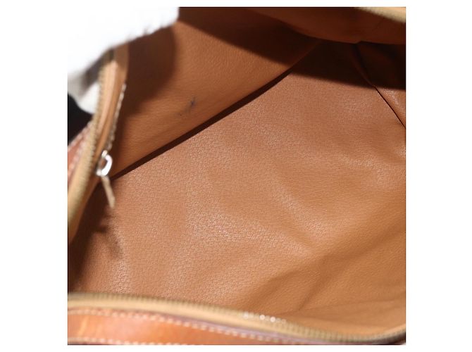 Céline Borsa CELINE Macadam Canvas PVC Pelle Marrone Oro Auth 179568 D'oro - vista 16