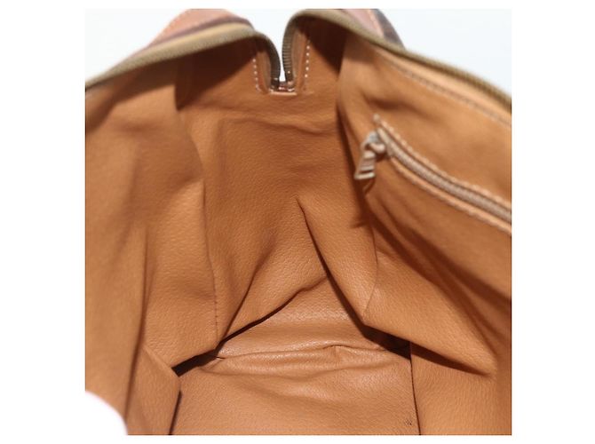 Céline Borsa CELINE Macadam Canvas PVC Pelle Marrone Oro Auth 179568 D'oro - vista 18