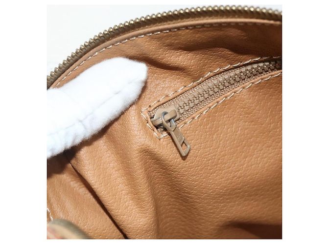 Céline Borsa CELINE Macadam Canvas PVC Pelle Marrone Oro Auth 179568 D'oro - vista 19