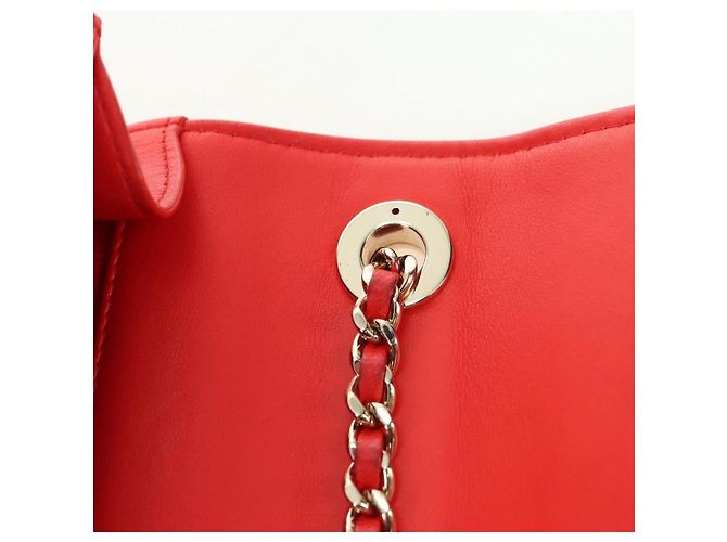 CHANEL V Stitch Schultertasche Lammfell Gold Rot CC Authentisch bs35072M Golden - Ansicht 18