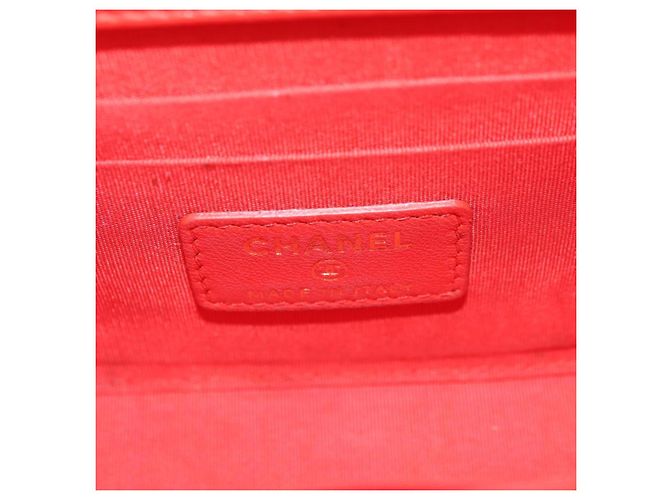 CHANEL V Stitch Schultertasche Lammfell Gold Rot CC Authentisch bs35072M Golden - Ansicht 19