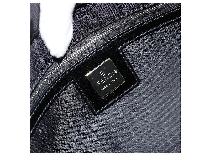 Borsa a Spalla FENDI Zucca Canvas Nera Argento Auth 177493A Nero - vista 17