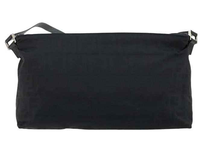 Borsa a Spalla FENDI Zucca Canvas Nera Argento Auth 177493A Nero - vista 3