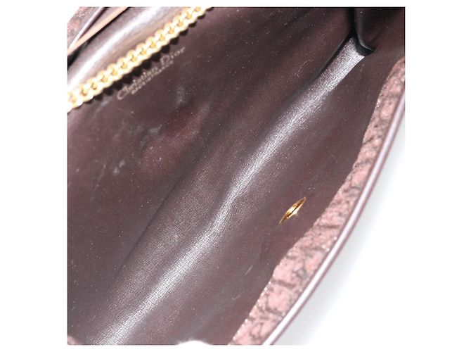 Borsa a Spalla con Catena Christian Dior Trotter Canvas Marrone Oro Auth 178742 D'oro - vista 19