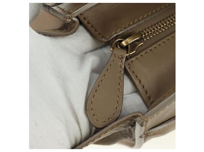 Céline Borsa CELINE Luggage Mini Shopper in pelle beige oro Auth am11586V D'oro - vista 16