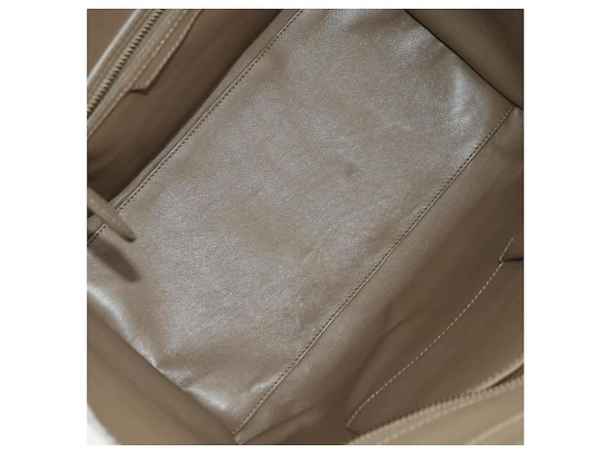 Céline Borsa CELINE Luggage Mini Shopper in pelle beige oro Auth am11586V D'oro - vista 18