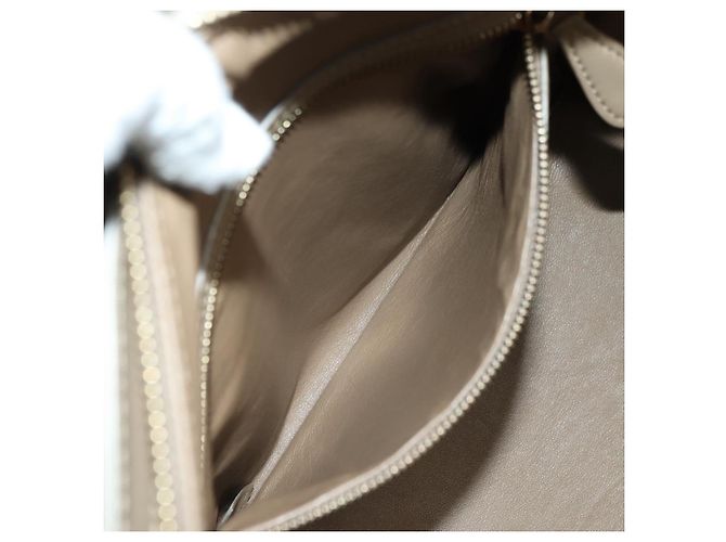 Céline Borsa CELINE Luggage Mini Shopper in pelle beige oro Auth am11586V D'oro - vista 23