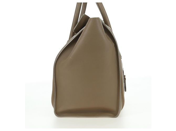 Céline Borsa CELINE Luggage Mini Shopper in pelle beige oro Auth am11586V D'oro - vista 5