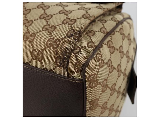 Borsa GUCCI GG Canvas Abbey Beige Oro 153026 Auth 179083 D'oro - vista 10