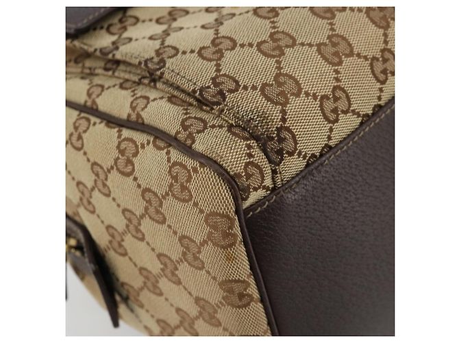 Borsa GUCCI GG Canvas Abbey Beige Oro 153026 Auth 179083 D'oro - vista 11