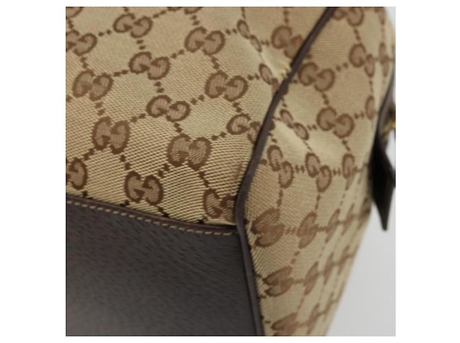 Borsa GUCCI GG Canvas Abbey Beige Oro 153026 Auth 179083 D'oro - vista 12