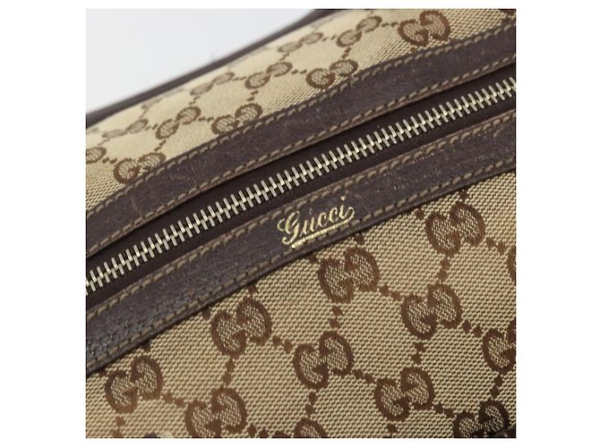 Borsa GUCCI GG Canvas Abbey Beige Oro 153026 Auth 179083 D'oro - vista 14