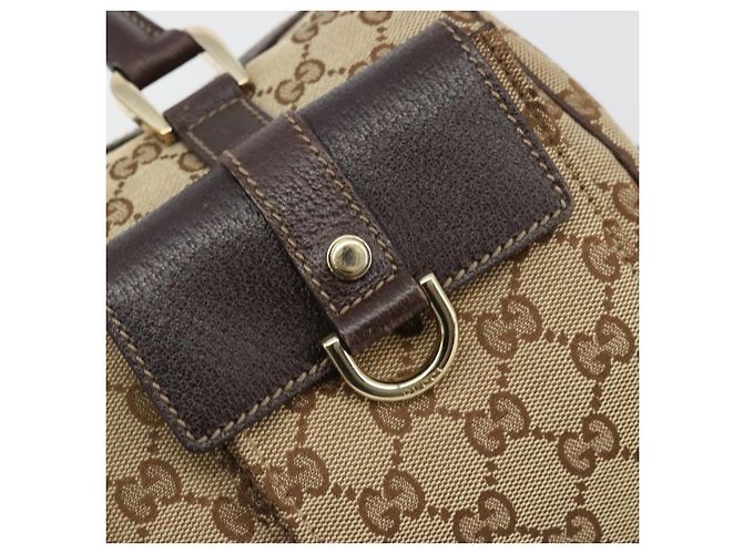 Borsa GUCCI GG Canvas Abbey Beige Oro 153026 Auth 179083 D'oro - vista 15