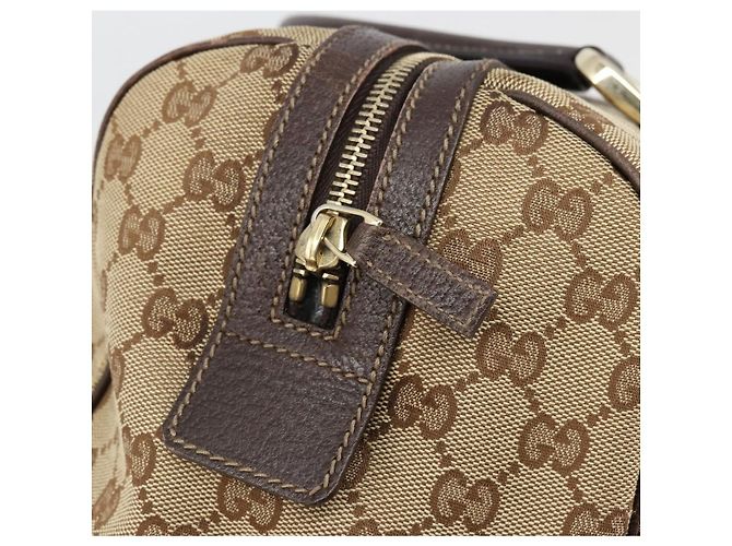 Borsa GUCCI GG Canvas Abbey Beige Oro 153026 Auth 179083 D'oro - vista 16