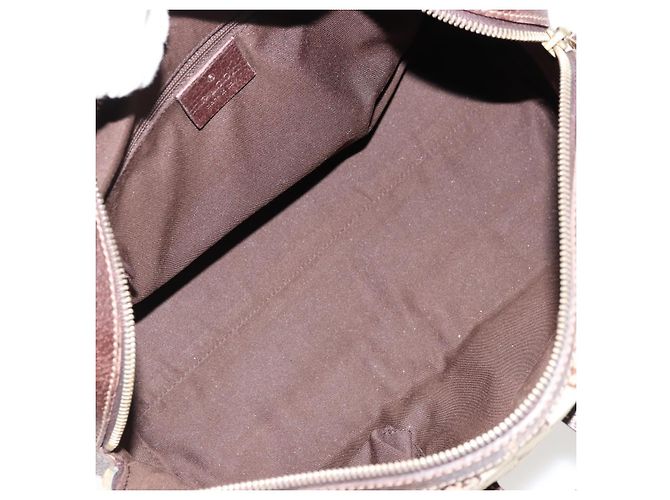 Borsa GUCCI GG Canvas Abbey Beige Oro 153026 Auth 179083 D'oro - vista 18