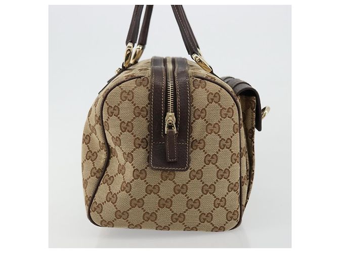 Borsa GUCCI GG Canvas Abbey Beige Oro 153026 Auth 179083 D'oro - vista 5