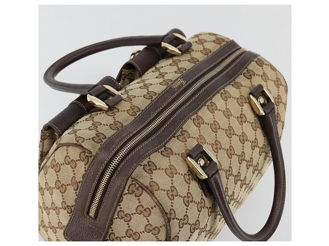 Borsa GUCCI GG Canvas Abbey Beige Oro 153026 Auth 179083 D'oro - vista 6