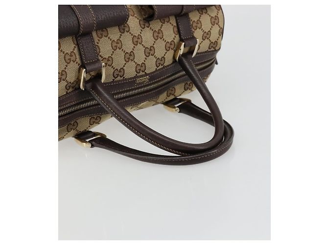 Borsa GUCCI GG Canvas Abbey Beige Oro 153026 Auth 179083 D'oro - vista 7