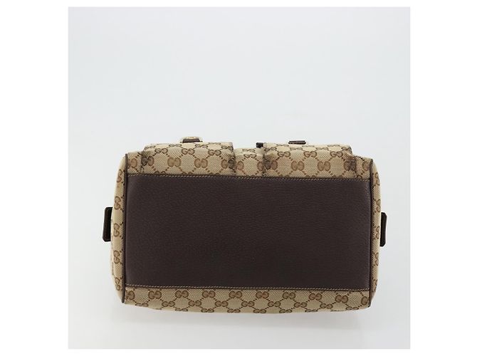 Borsa GUCCI GG Canvas Abbey Beige Oro 153026 Auth 179083 D'oro - vista 9