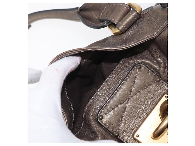 Chloé Borsa Chloe Paddington in Pelle Oro Argento Auth BA12531A D'oro - vista 24
