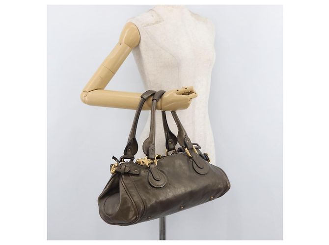 Chloé Borsa Chloe Paddington in Pelle Oro Argento Auth BA12531A D'oro - vista 26