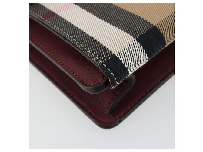 Borsa a Spalla BURBERRY Nova Check in Tela Beige e Oro Auth 179304 D'oro - vista 12