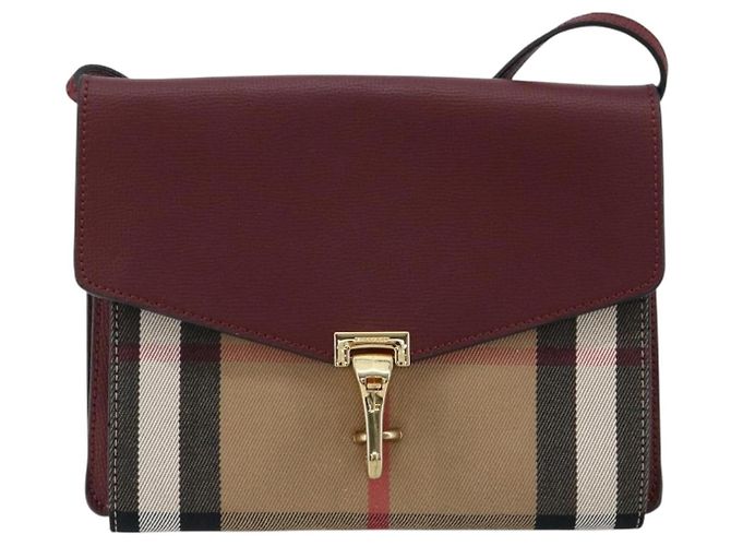 Borsa a Spalla BURBERRY Nova Check in Tela Beige e Oro Auth 179304 D'oro - vista 2