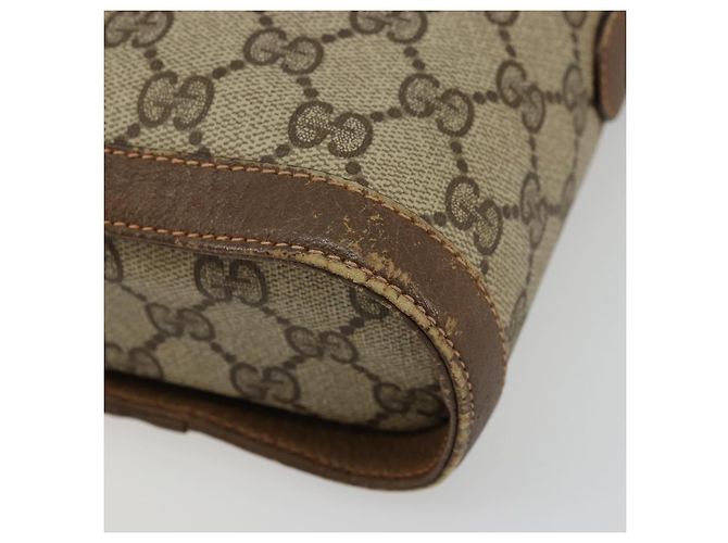 GUCCI GG Supreme Web Sherry Line Borsa in PVC Beige Oro 904 02 070 Auth hk3710 D'oro - vista 10