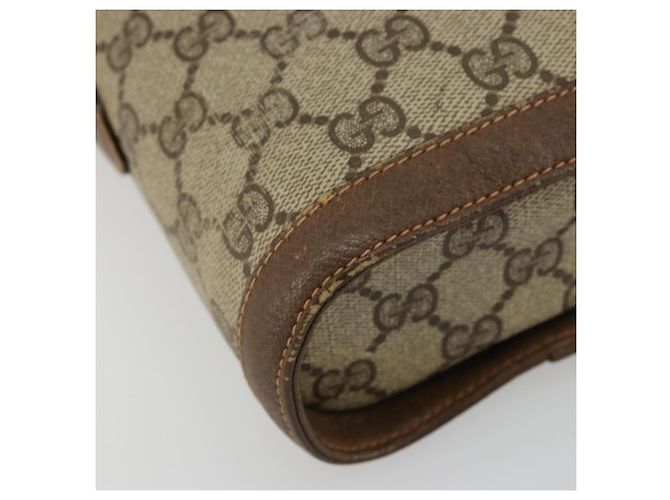 GUCCI GG Supreme Web Sherry Line Borsa in PVC Beige Oro 904 02 070 Auth hk3710 D'oro - vista 11