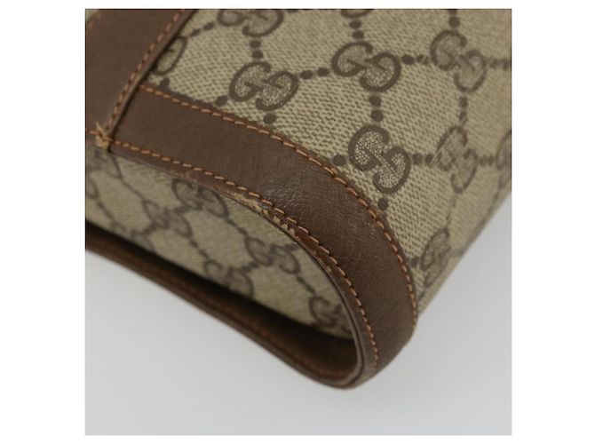 GUCCI GG Supreme Web Sherry Line Borsa in PVC Beige Oro 904 02 070 Auth hk3710 D'oro - vista 12