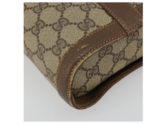 GUCCI GG Supreme Web Sherry Line Borsa in PVC Beige Oro 904 02 070 Auth hk3710 D'oro - vista 13