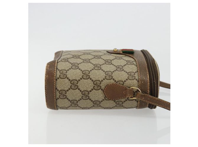 GUCCI GG Supreme Web Sherry Line Borsa in PVC Beige Oro 904 02 070 Auth hk3710 D'oro - vista 4