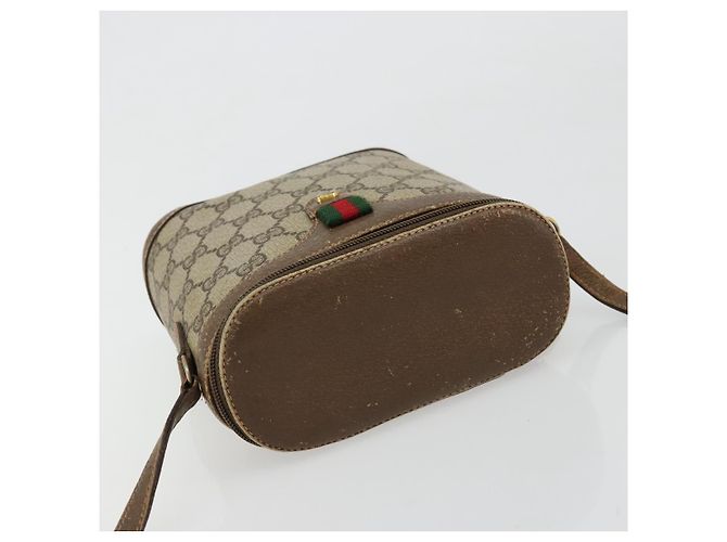 GUCCI GG Supreme Web Sherry Line Borsa in PVC Beige Oro 904 02 070 Auth hk3710 D'oro - vista 6