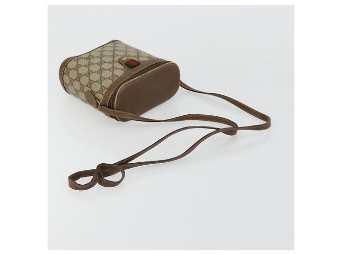 GUCCI GG Supreme Web Sherry Line Borsa in PVC Beige Oro 904 02 070 Auth hk3710 D'oro - vista 7