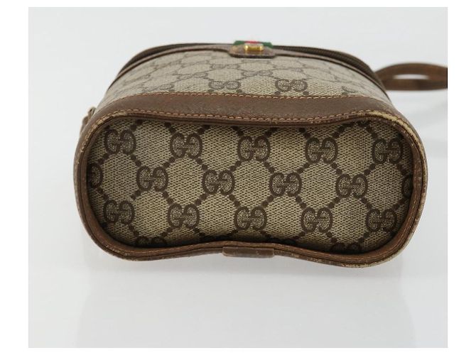 GUCCI GG Supreme Web Sherry Line Borsa in PVC Beige Oro 904 02 070 Auth hk3710 D'oro - vista 9