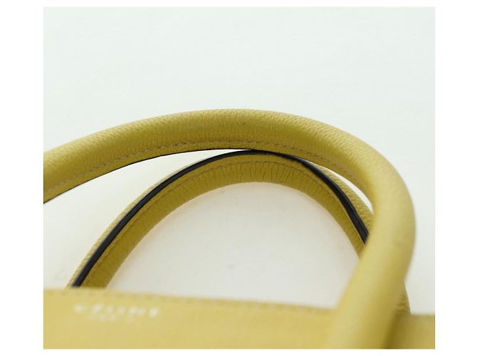 Céline Borsa CELINE Luggage Mini Shopper in pelle Giallo Auth ep14591V - vista 10