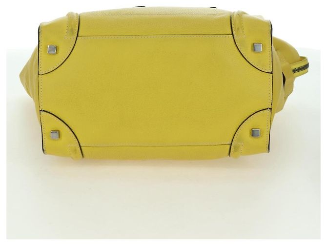 Céline Borsa CELINE Luggage Mini Shopper in pelle Giallo Auth ep14591V - vista 11