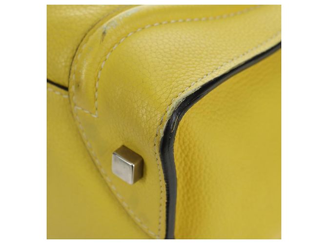 Céline Borsa CELINE Luggage Mini Shopper in pelle Giallo Auth ep14591V - vista 13