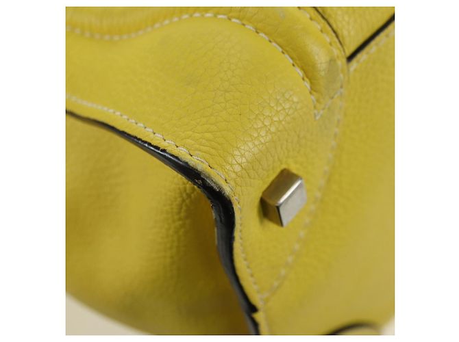 Céline Borsa CELINE Luggage Mini Shopper in pelle Giallo Auth ep14591V - vista 14