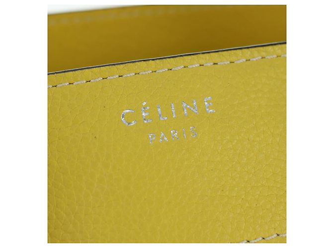Céline Borsa CELINE Luggage Mini Shopper in pelle Giallo Auth ep14591V - vista 16