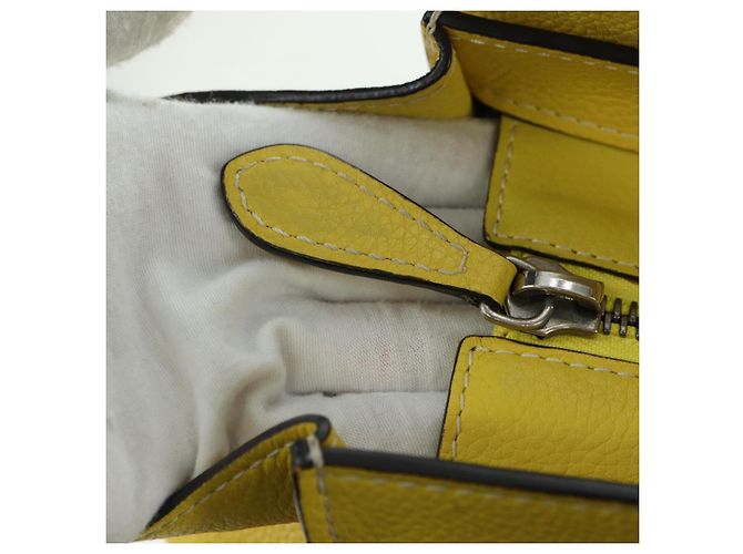 Céline Borsa CELINE Luggage Mini Shopper in pelle Giallo Auth ep14591V - vista 17