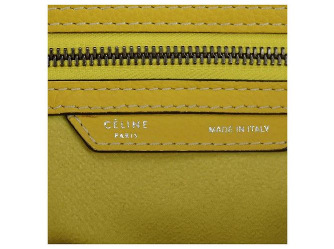 Céline Borsa CELINE Luggage Mini Shopper in pelle Giallo Auth ep14591V - vista 19