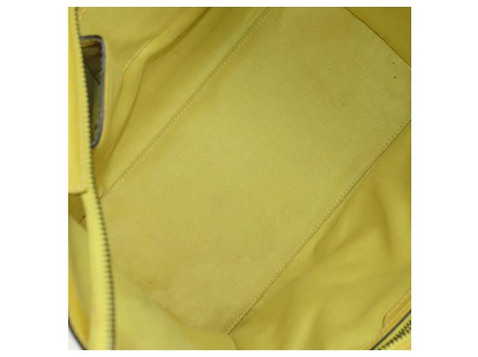 Céline Borsa CELINE Luggage Mini Shopper in pelle Giallo Auth ep14591V - vista 20