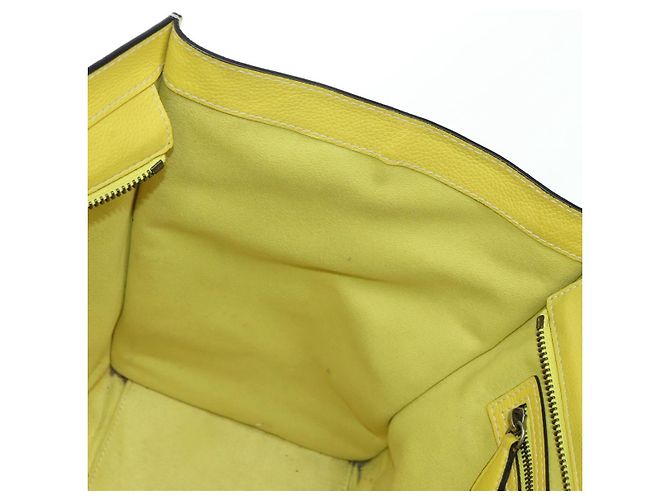 Céline Borsa CELINE Luggage Mini Shopper in pelle Giallo Auth ep14591V - vista 21