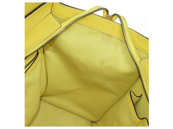 Céline Borsa CELINE Luggage Mini Shopper in pelle Giallo Auth ep14591V - vista 22