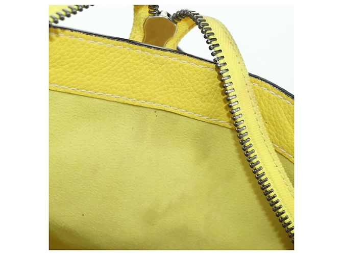 Céline Borsa CELINE Luggage Mini Shopper in pelle Giallo Auth ep14591V - vista 23