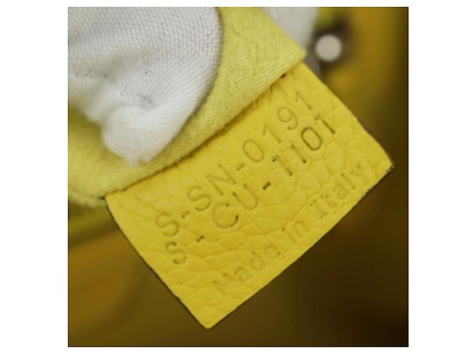 Céline Borsa CELINE Luggage Mini Shopper in pelle Giallo Auth ep14591V - vista 26