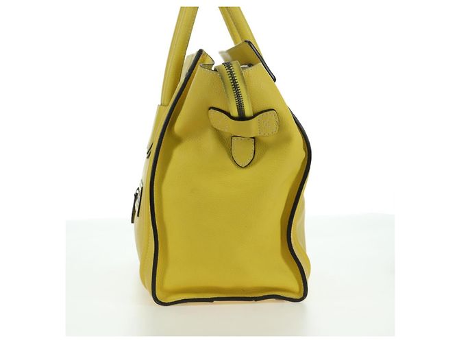 Céline Borsa CELINE Luggage Mini Shopper in pelle Giallo Auth ep14591V - vista 5